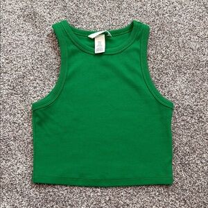 Green tank crop Top